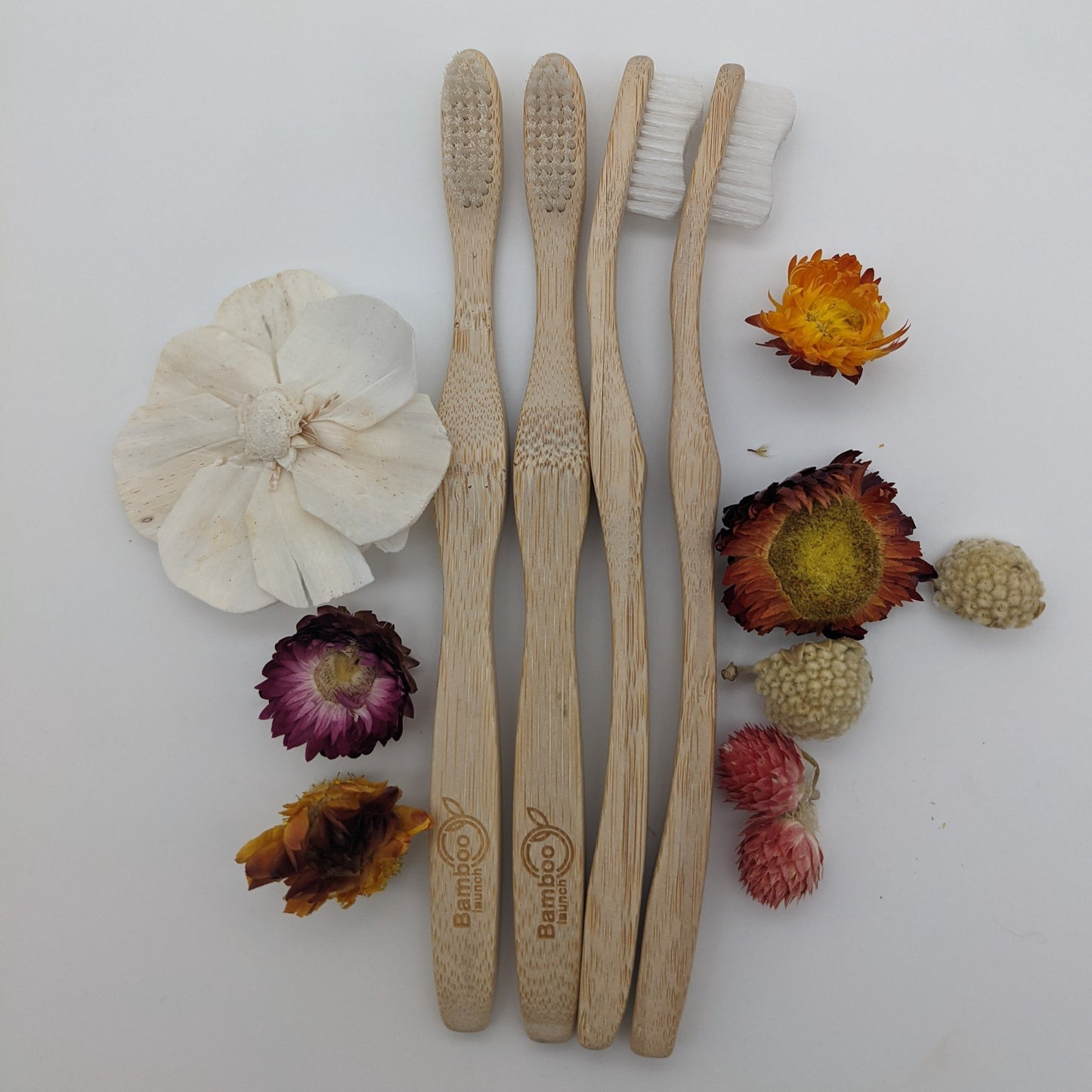 Family Bamboo Toothbrush set of 4